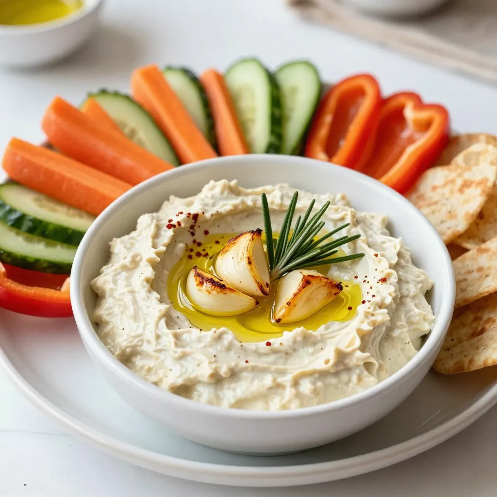 Roasted Garlic White Bean Dip Simply Delicious Snack