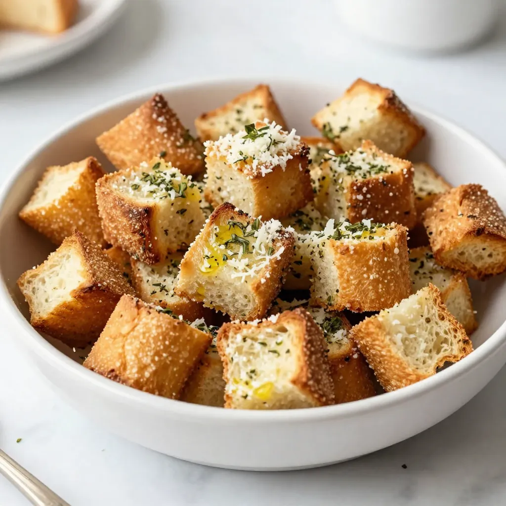 Parmesan Herb Air Fryer Croutons Quick and Simple Recipe