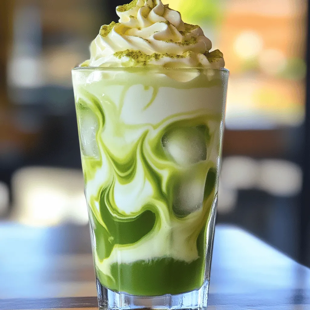 Iced Matcha Latte with Vanilla Sweet Cream Delight