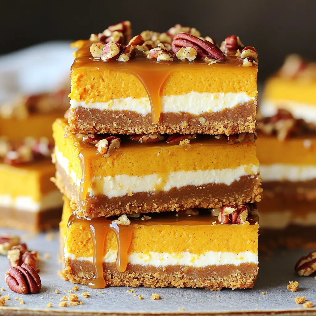 Caramel Pumpkin Cheesecake Bars Irresistible Fall Treat