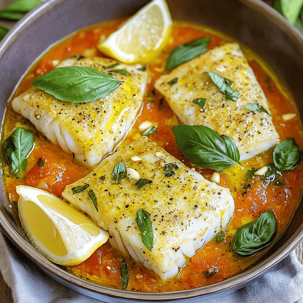 Mediterranean Cod with Tomato Basil Sauce Delight