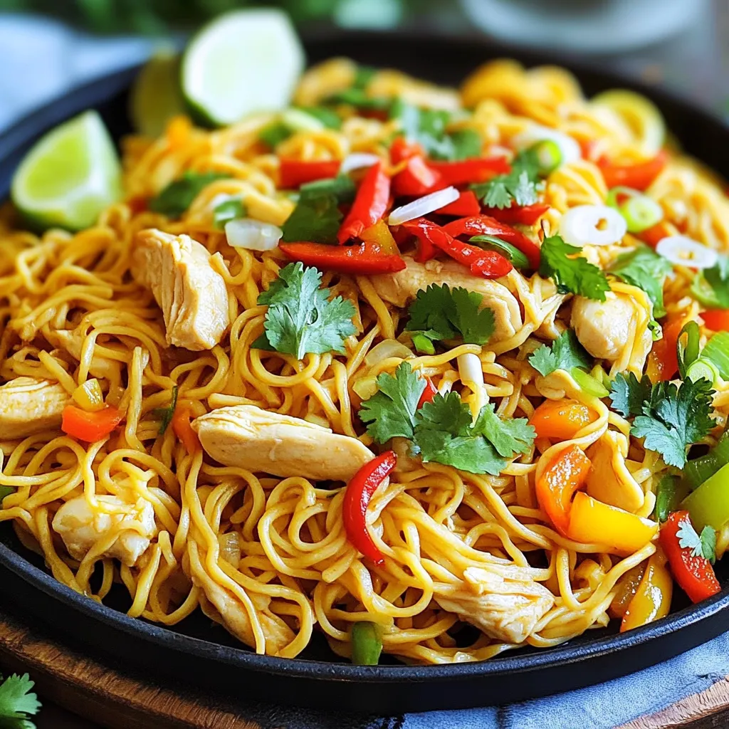Garlic Chili Chicken Noodles in 15 Minutes Delight