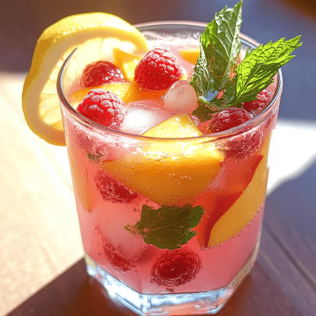 Raspberry Peach Lemonade Refreshing and Fruity Drink