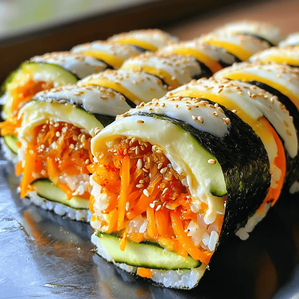 Korean Cheese Kimchi Kimbap Flavorful Easy Recipe
