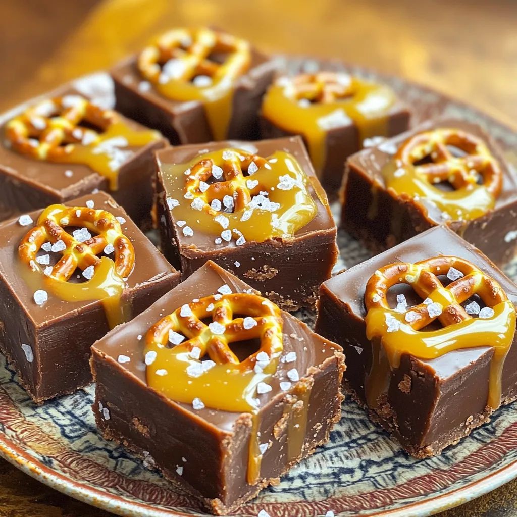 No-Bake Salted Caramel Pretzel Fudge Delight