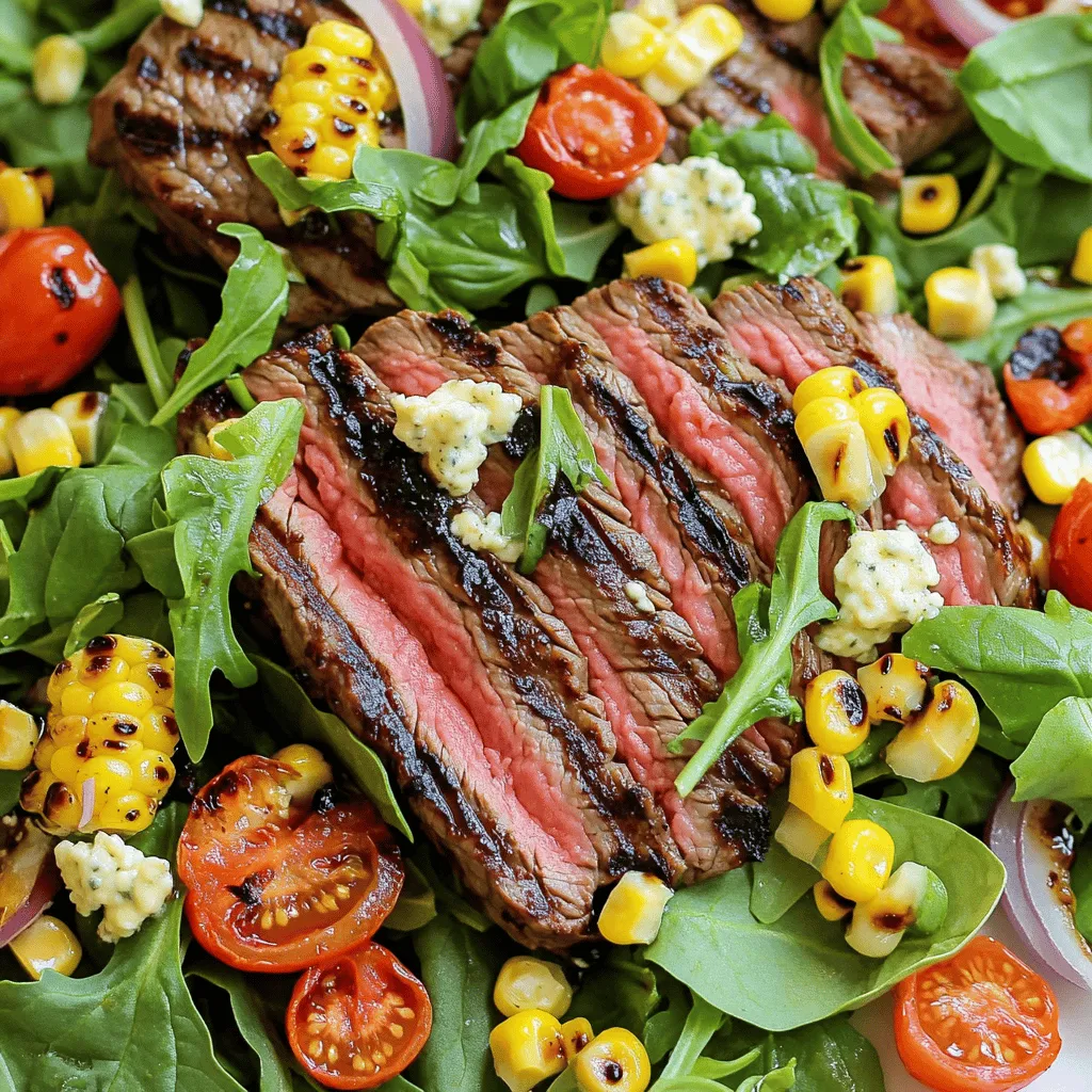 Balsamic Steak Gorgonzola Salad with Grilled Corn Taste