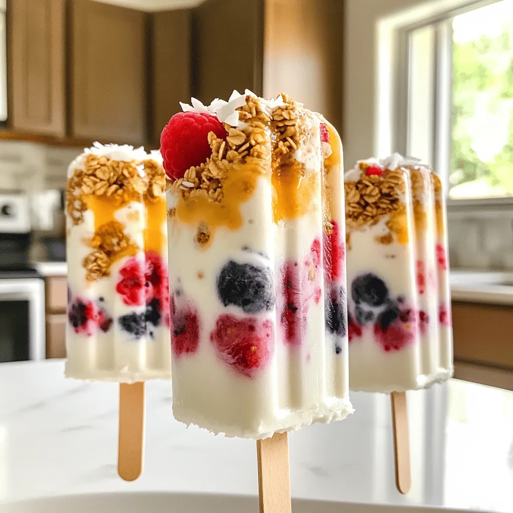 Greek Yogurt Parfait Popsicles Tasty Summer Treat