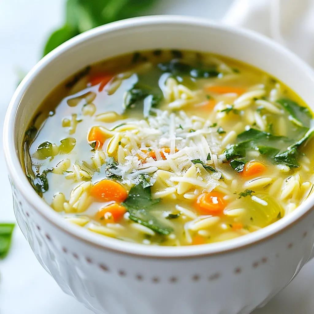 Savory Spinach Orzo Soup Easy and Nutritious Recipe