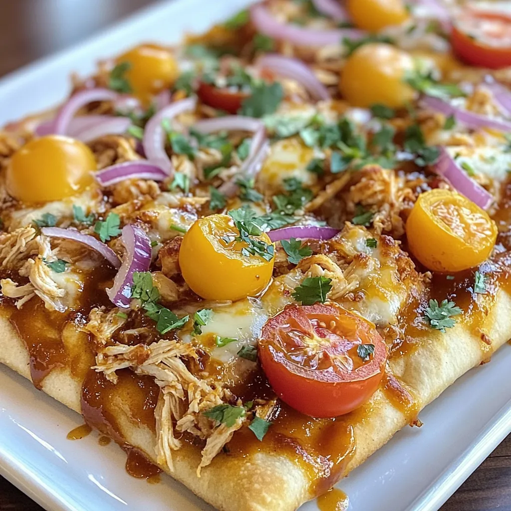 Savory BBQ Chicken Flatbread Quick and Easy Recipe