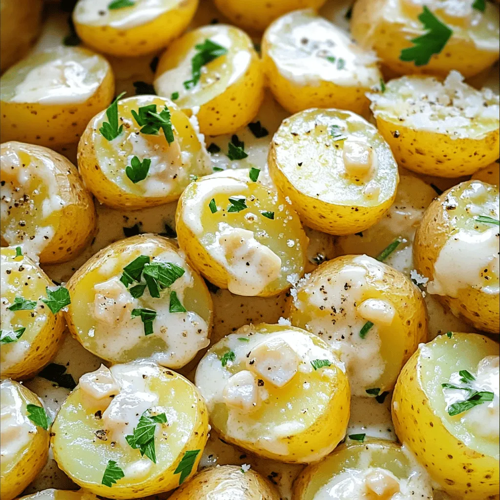 Creamy Garlic Sauce Baby Potatoes Simple Delight