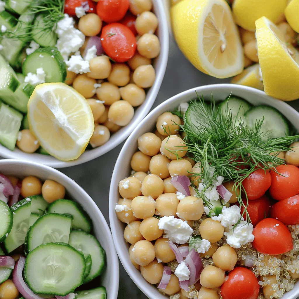 Greek Lemon Dill Chickpea Bowls Fresh and Simple Meal