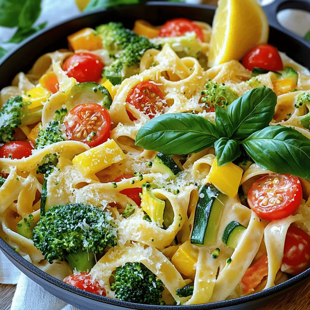 Creamy Lemon Garlic Pasta Primavera Easy Family Meal