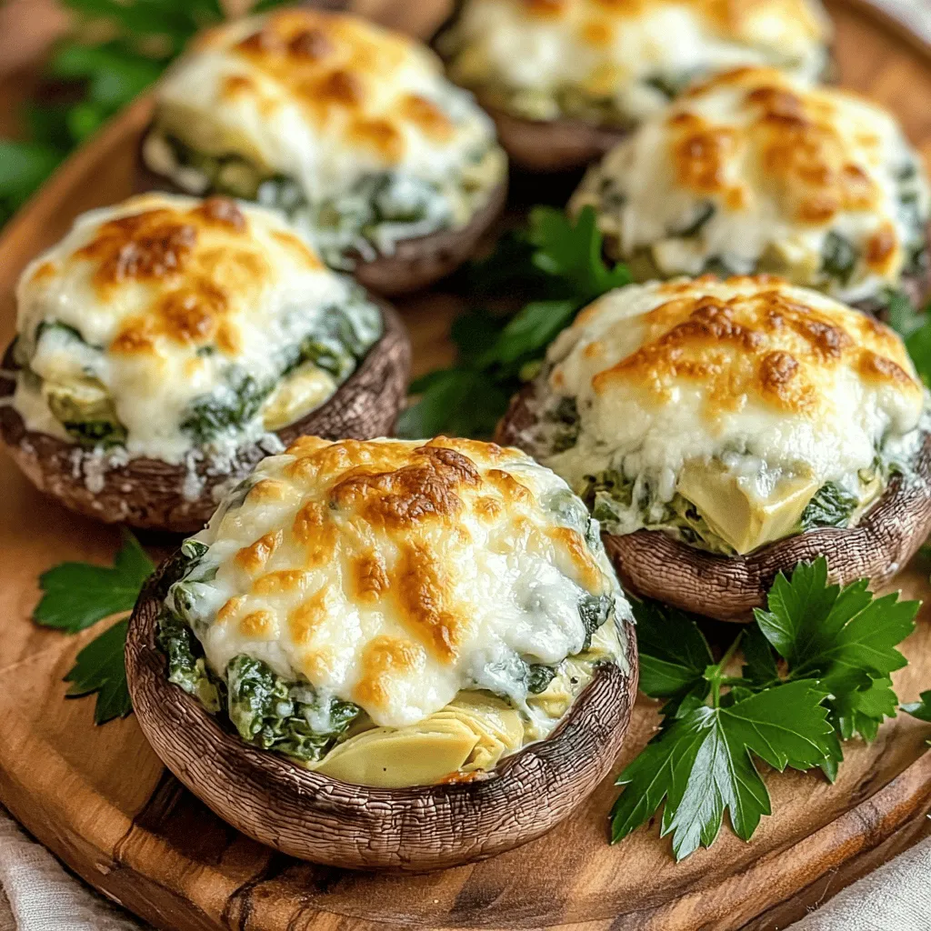 Savory Spinach &#038; Artichoke Stuffed Mushrooms Recipe