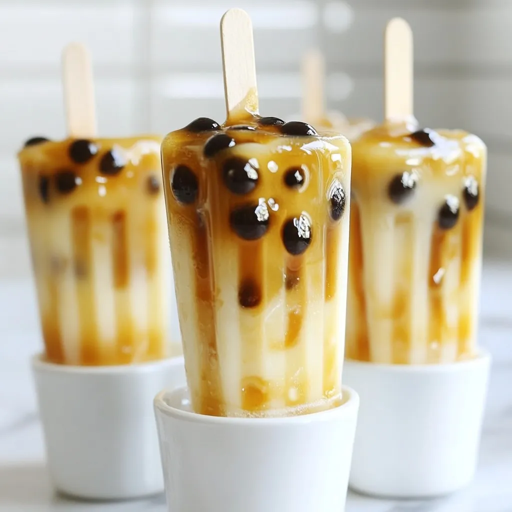 Brown Sugar Boba Milk Tea Popsicles Cool and Creamy Treat