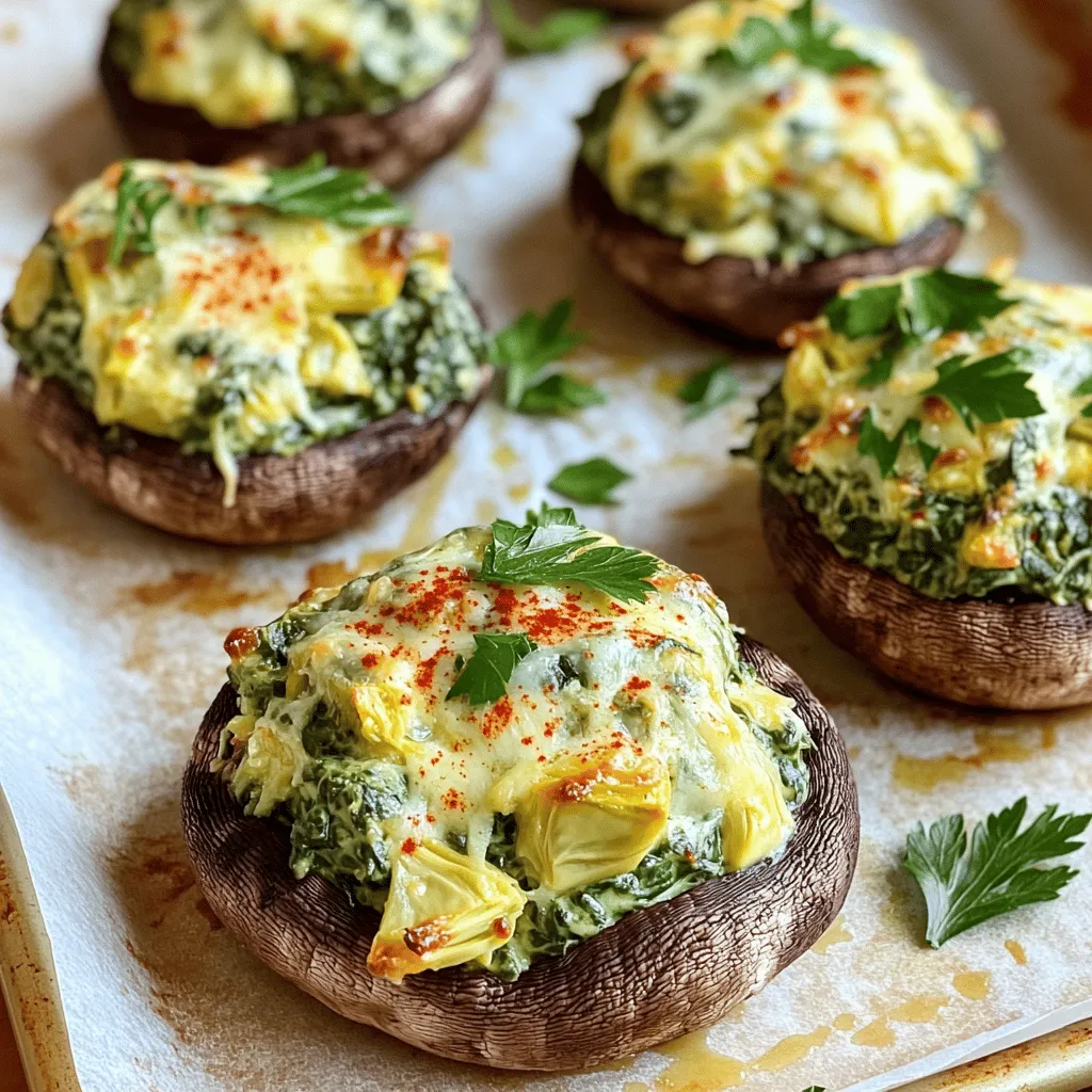 Spinach Artichoke Stuffed Mushrooms Flavorful Delight