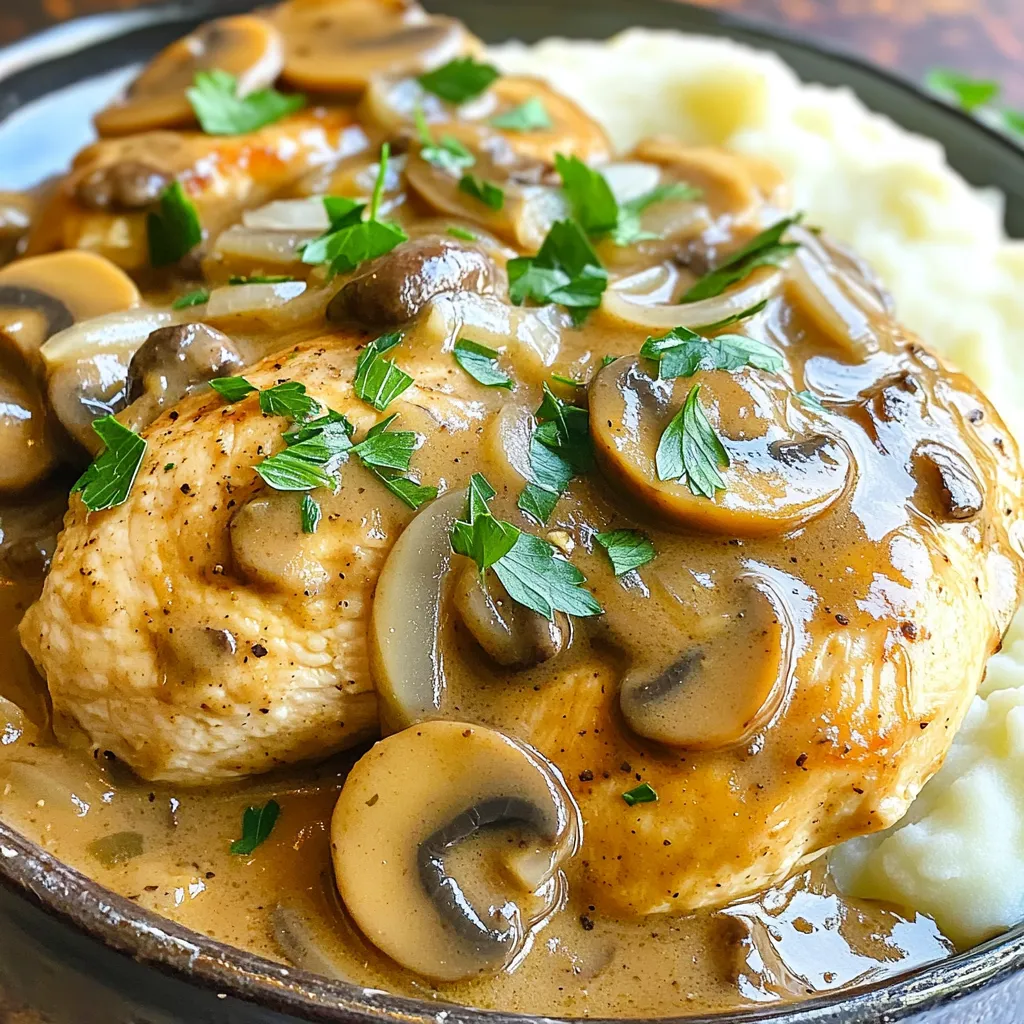Savory Slow Cooker Creamy Mushroom Chicken Recipe