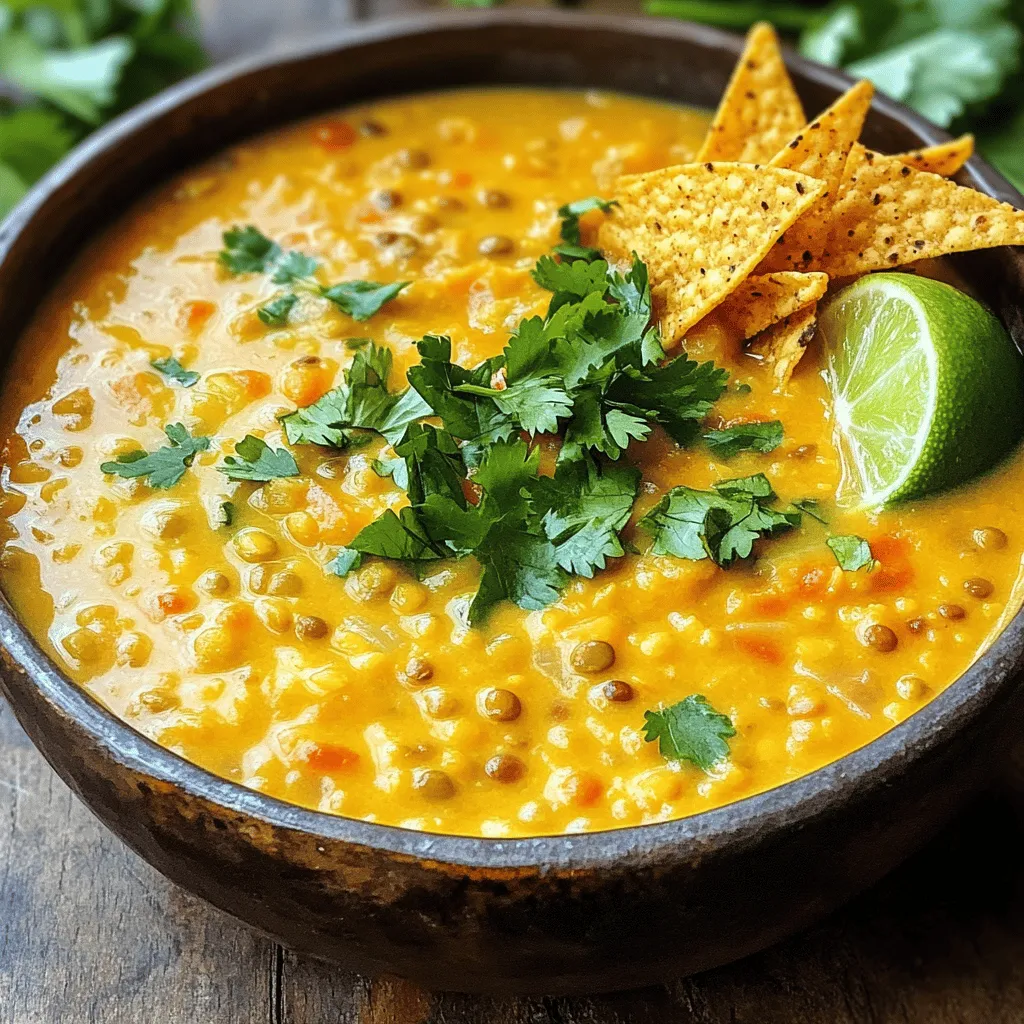 Creamy Vegan Lentil Tortilla Soup Easy and Tasty Recipe