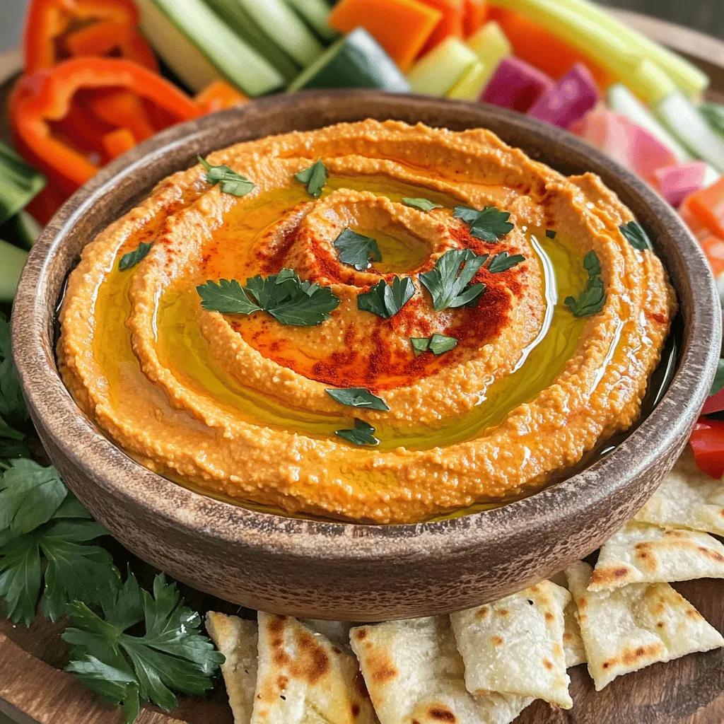 Roasted Red Pepper Hummus Simple and Healthy Recipe