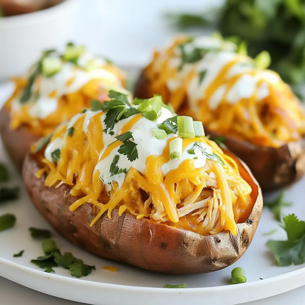 Buffalo Chicken Stuffed Sweet Potatoes Recipe Delight