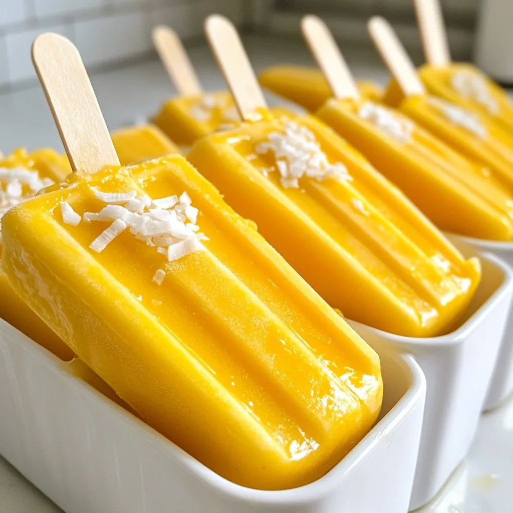 Creamy Coconut Mango Popsicles Refreshing Summer Treat