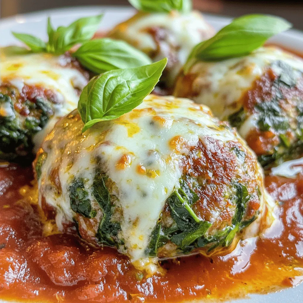 Spinach Garlic Meatballs with Mozzarella Flavor Punch