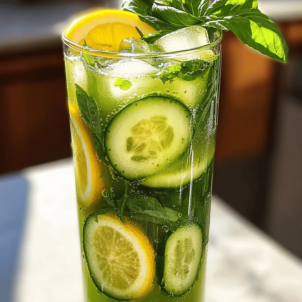 Cucumber Basil Lemonade Refreshing Summer Drink