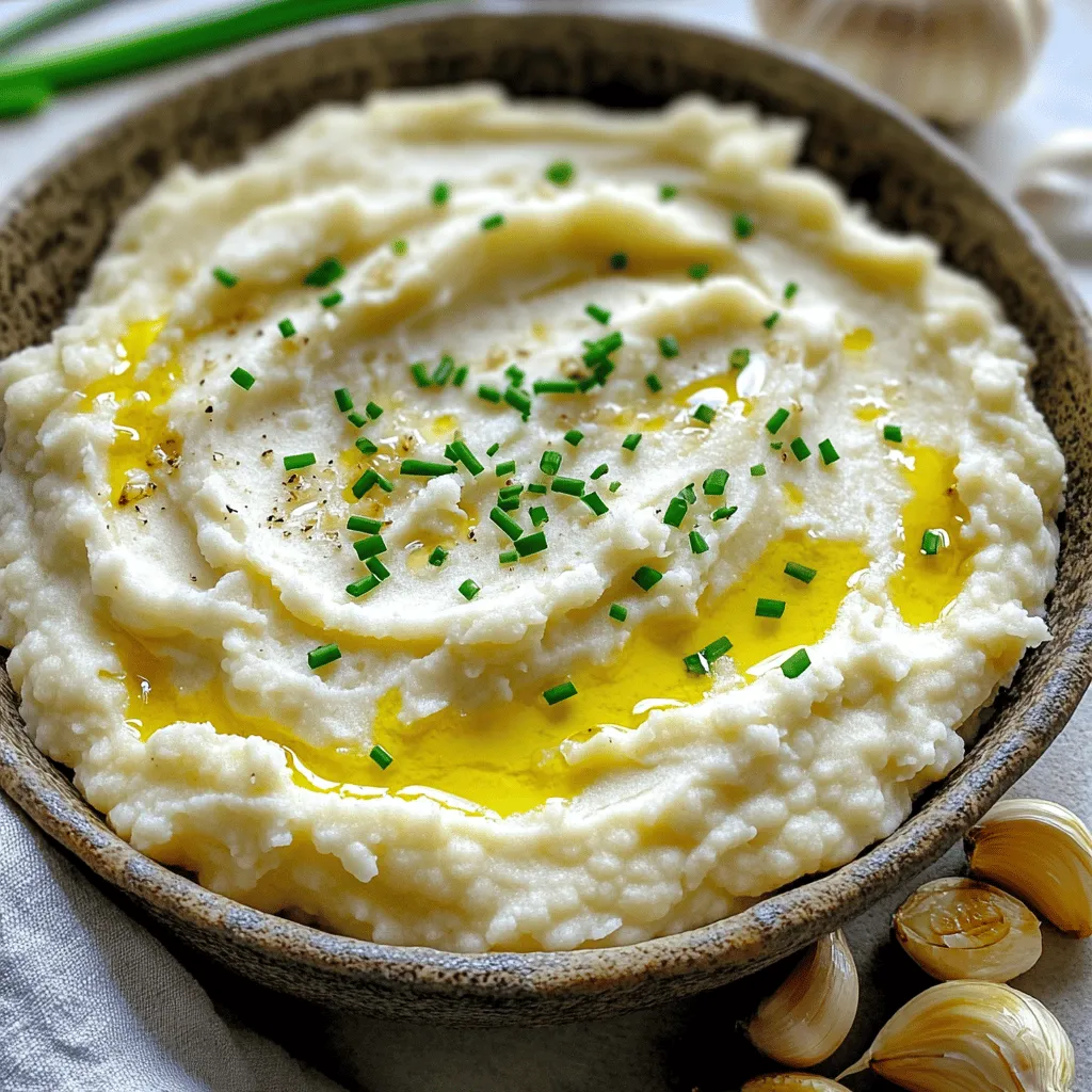 Creamy Roasted Garlic Mashed Cauliflower Delight