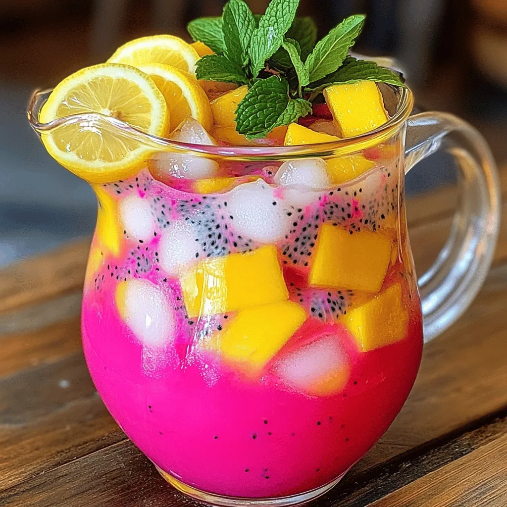 Mango Dragonfruit Lemonade Refreshing Summer Drink