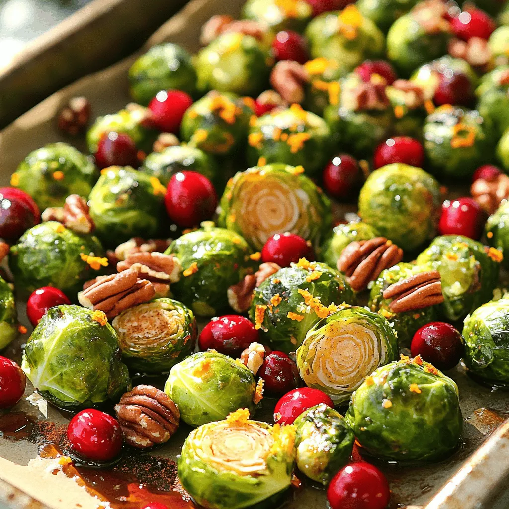 Maple Roasted Brussels Sprouts Cranberries Delight
