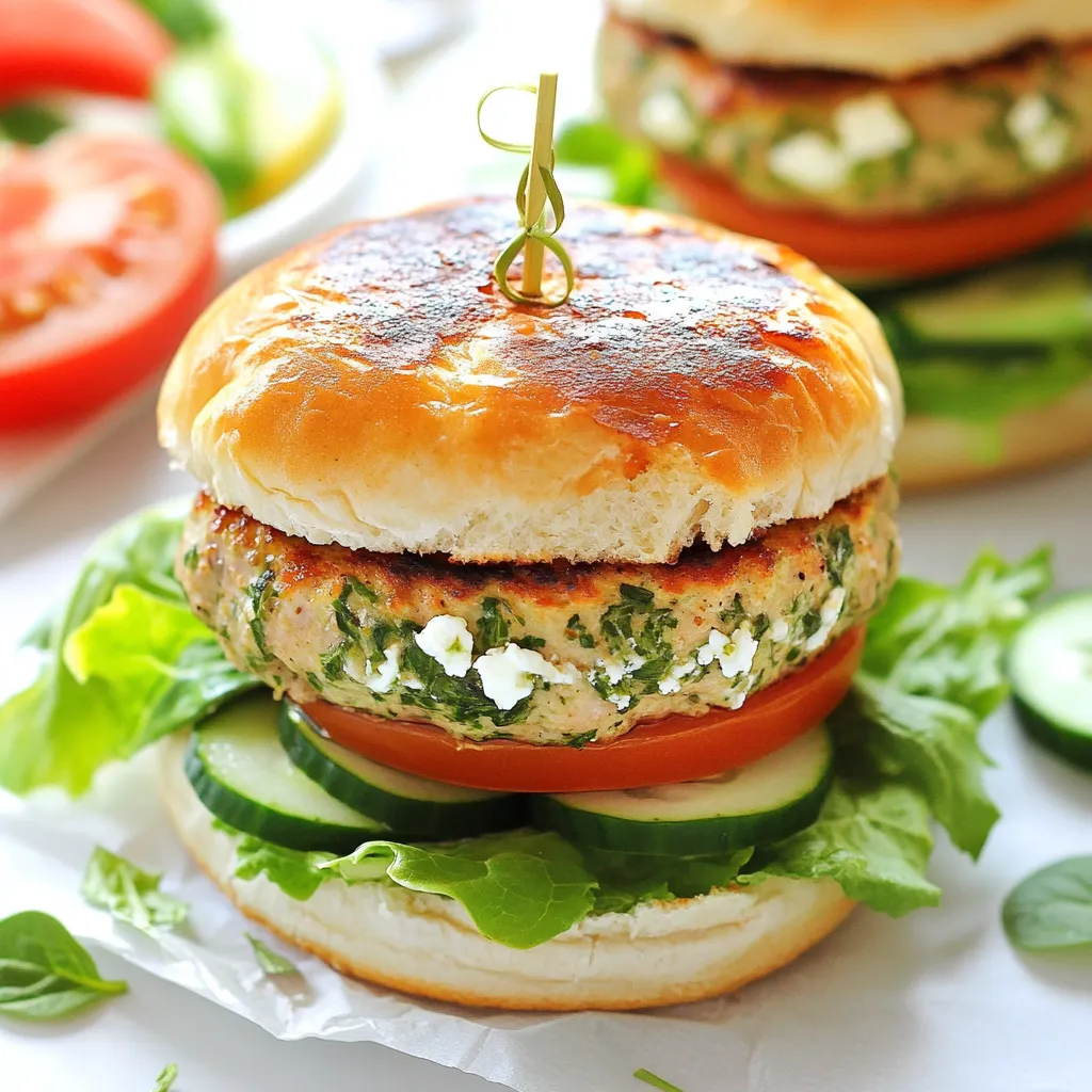 Feta Spinach Turkey Burgers Juicy and Flavorful Delight