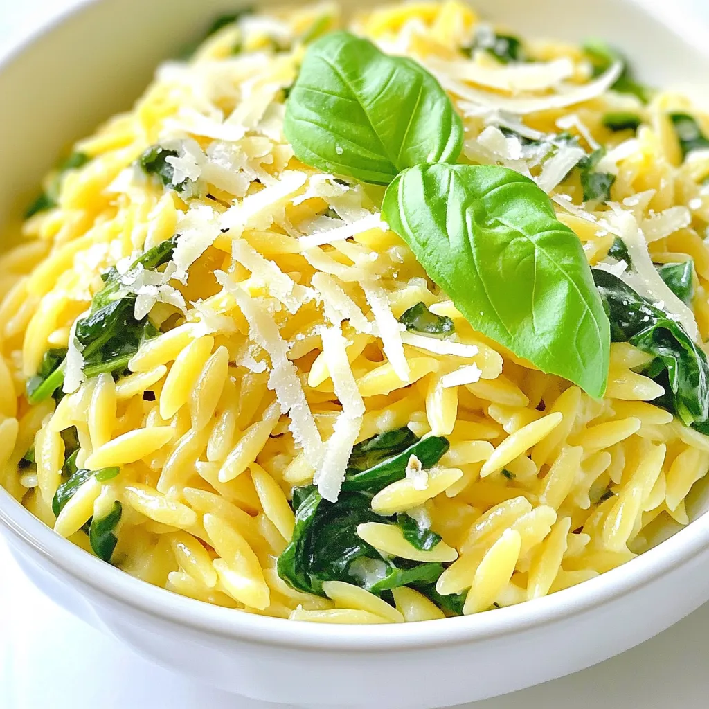 Lemon Parmesan Orzo with Spinach Quick and Flavorful Dish
