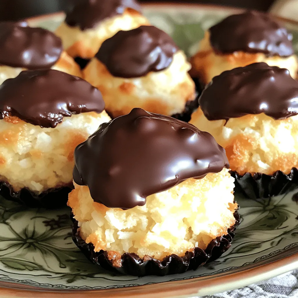 Chocolate Dipped Coconut Macaroons Delightful Treat