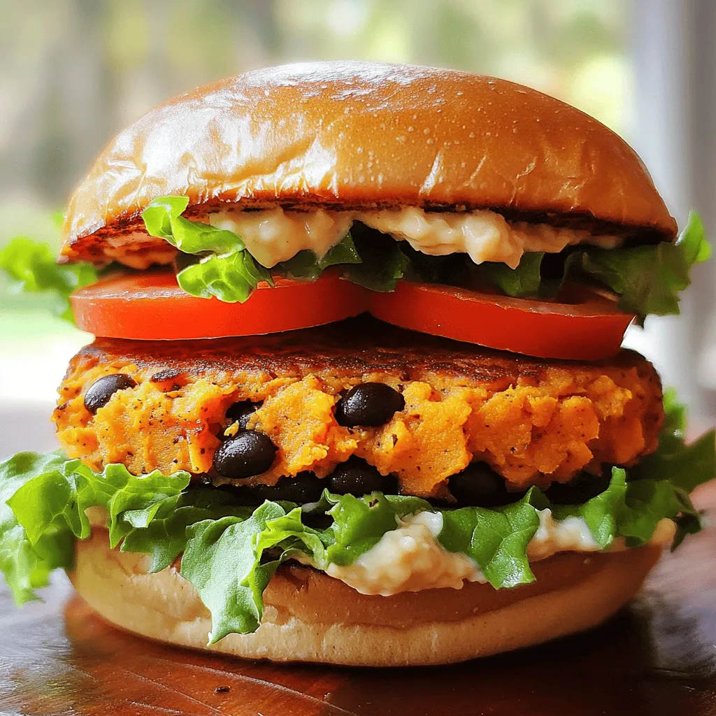 Savory Sweet Potato Black Bean Burgers Recipe