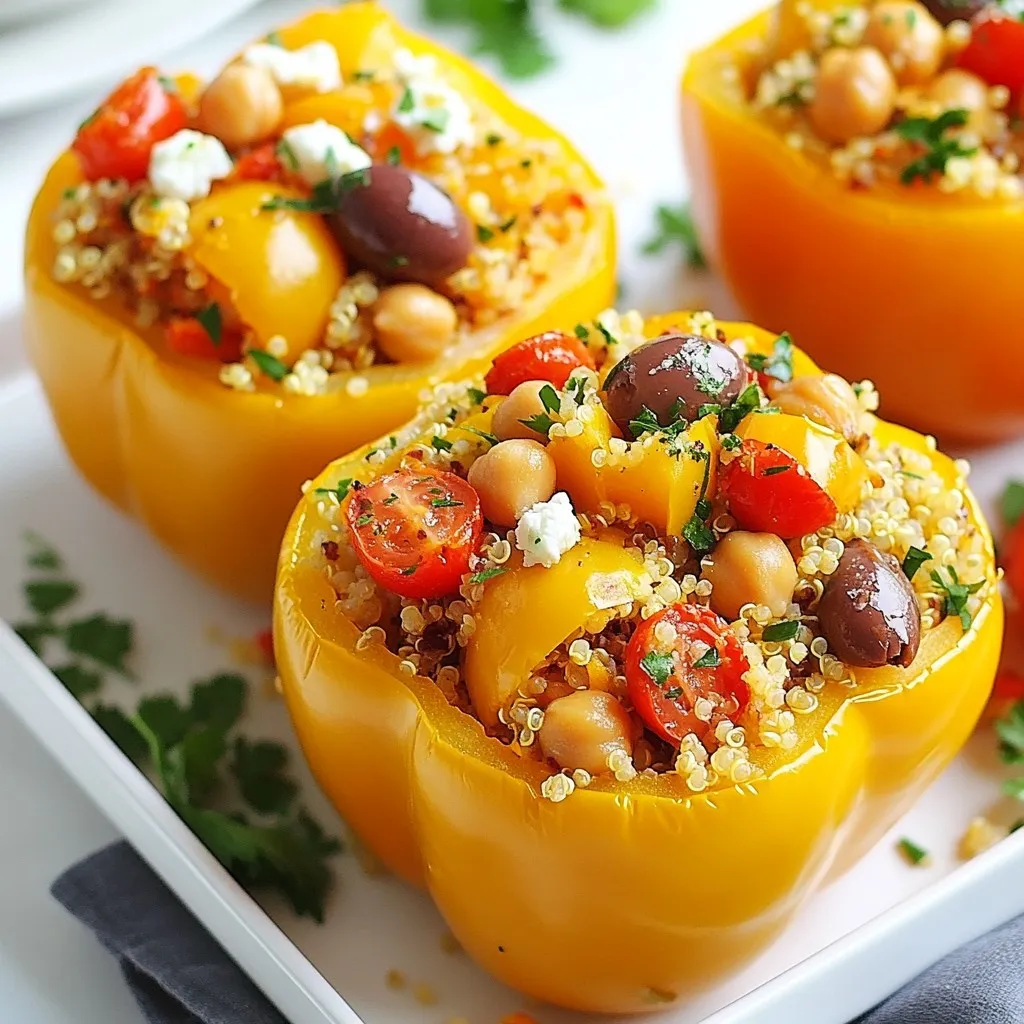 Mediterranean Quinoa Stuffed Peppers Flavorful Dish