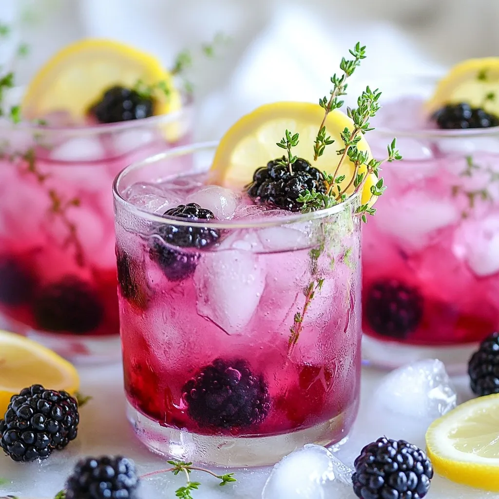 Blackberry Thyme Sparkler Mocktail Refreshing Delight