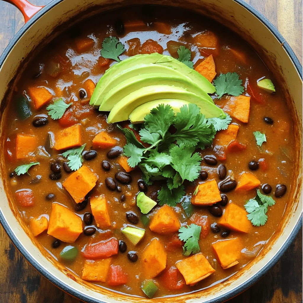 Vegan Sweet Potato Black Bean Chili Flavorful Dish