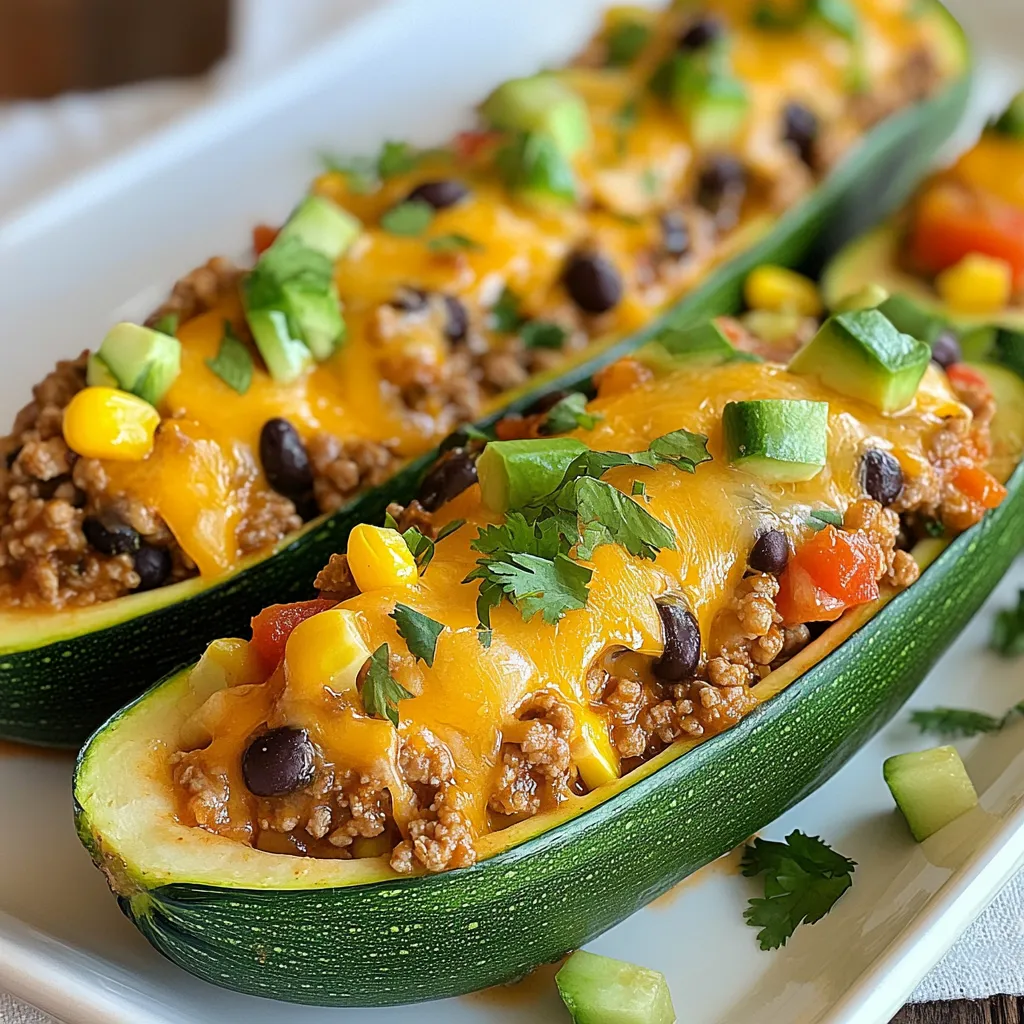 Cheesy Taco Stuffed Zucchini Boats Perfectly Delicious