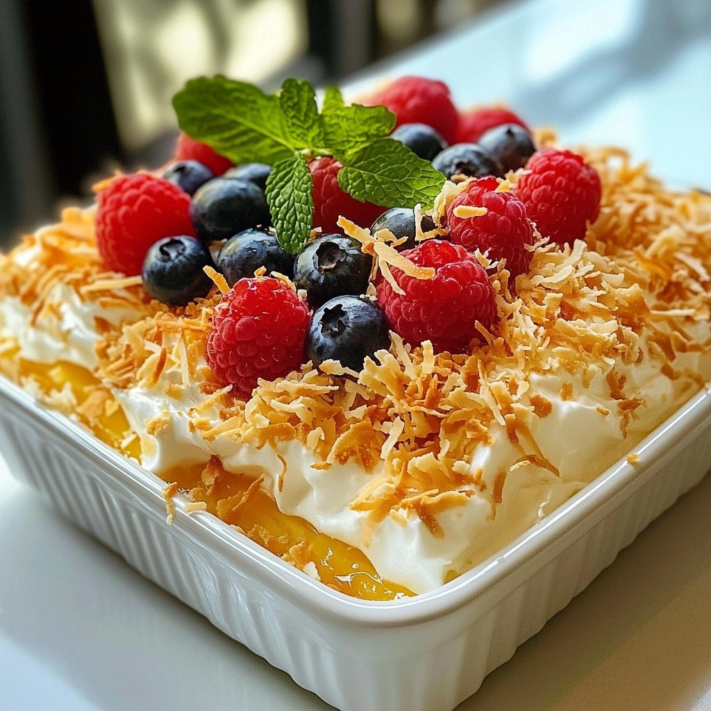 Creamy No-Bake Coconut Berry Delight Fresh and Tasty