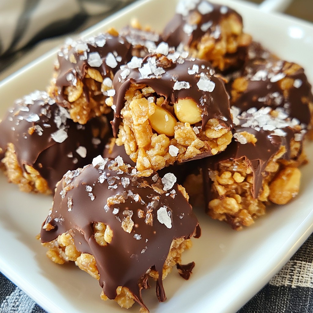 Crispy No-Bake Chocolate Peanut Clusters Delight
