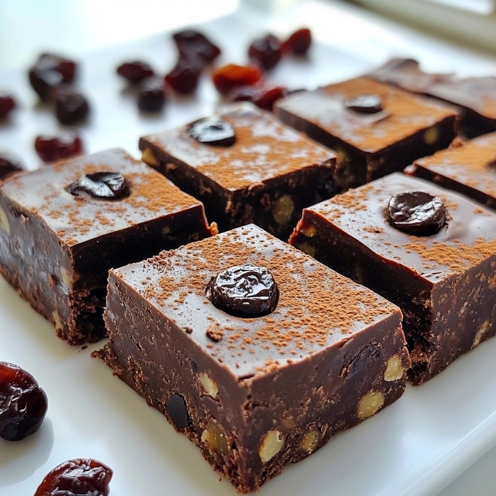 Chewy No-Bake Dark Chocolate Cherry Bars Delight