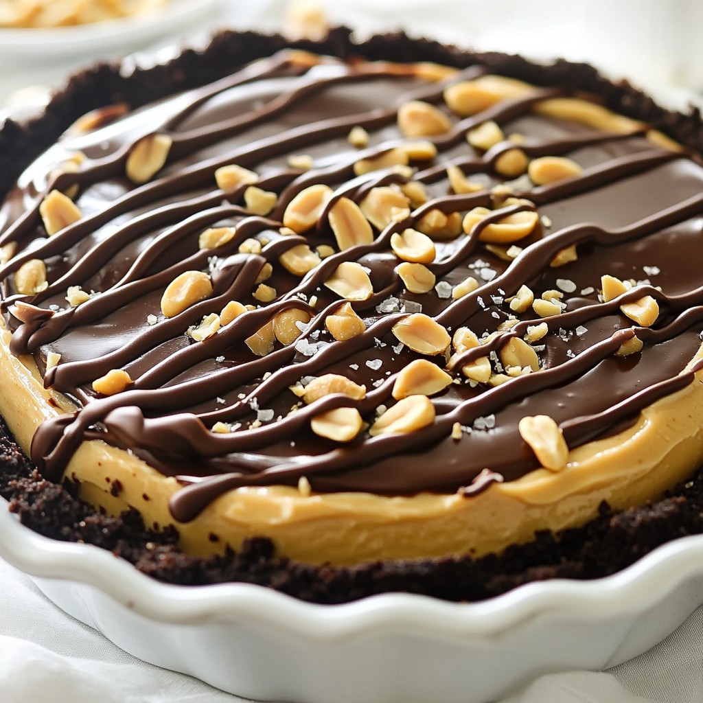 Decadent No-Bake Peanut Butter Chocolate Pie Delight