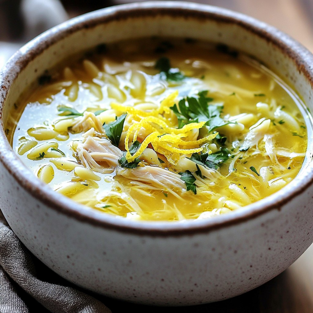 Greek Lemon Chicken Soup Avgolemono Comfort Dish