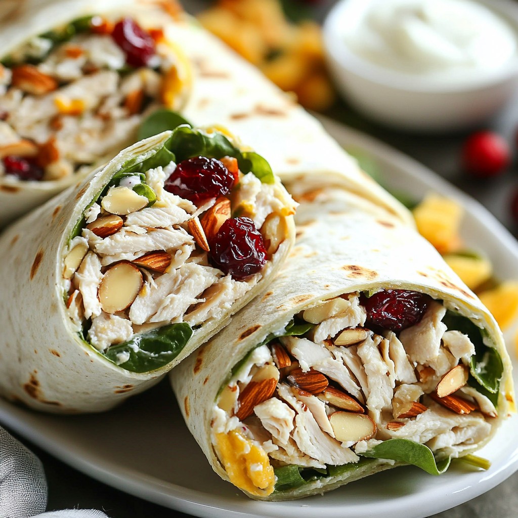 Cranberry Almond Chicken Wraps Healthy and Tasty Meal