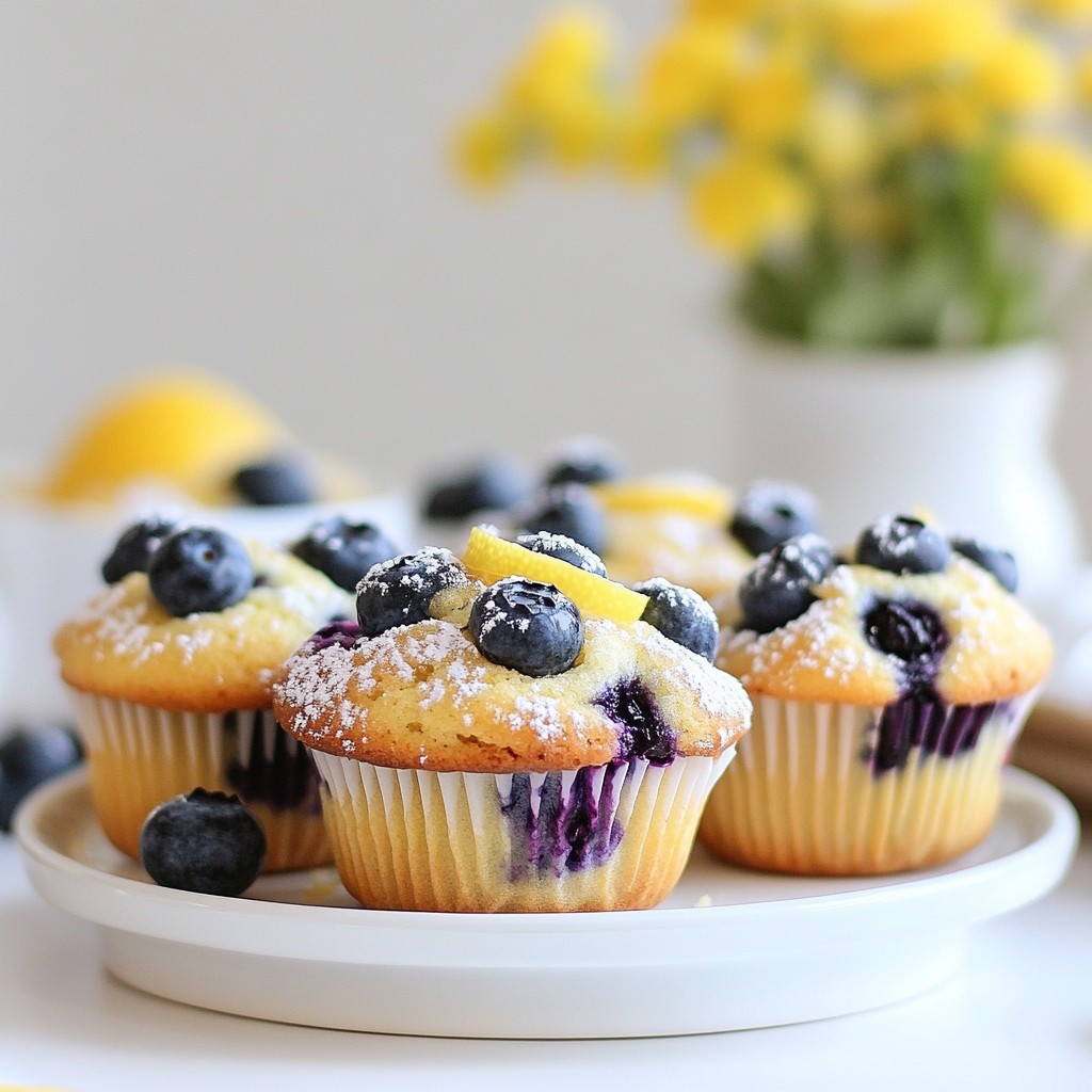 Blueberry Lemon Yogurt Muffins Tasty and Easy Recipe
