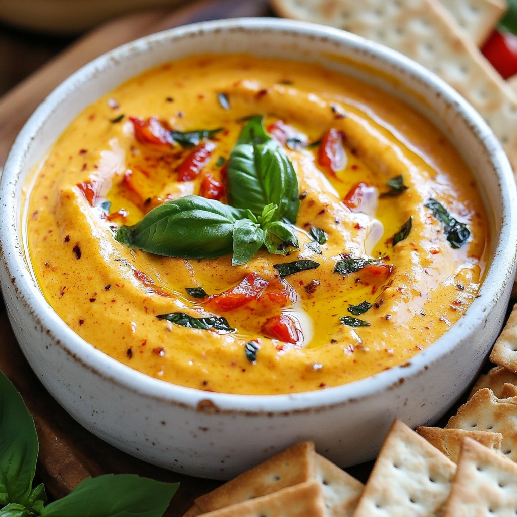 Roasted Red Pepper Goat Cheese Dip Simple and Tasty