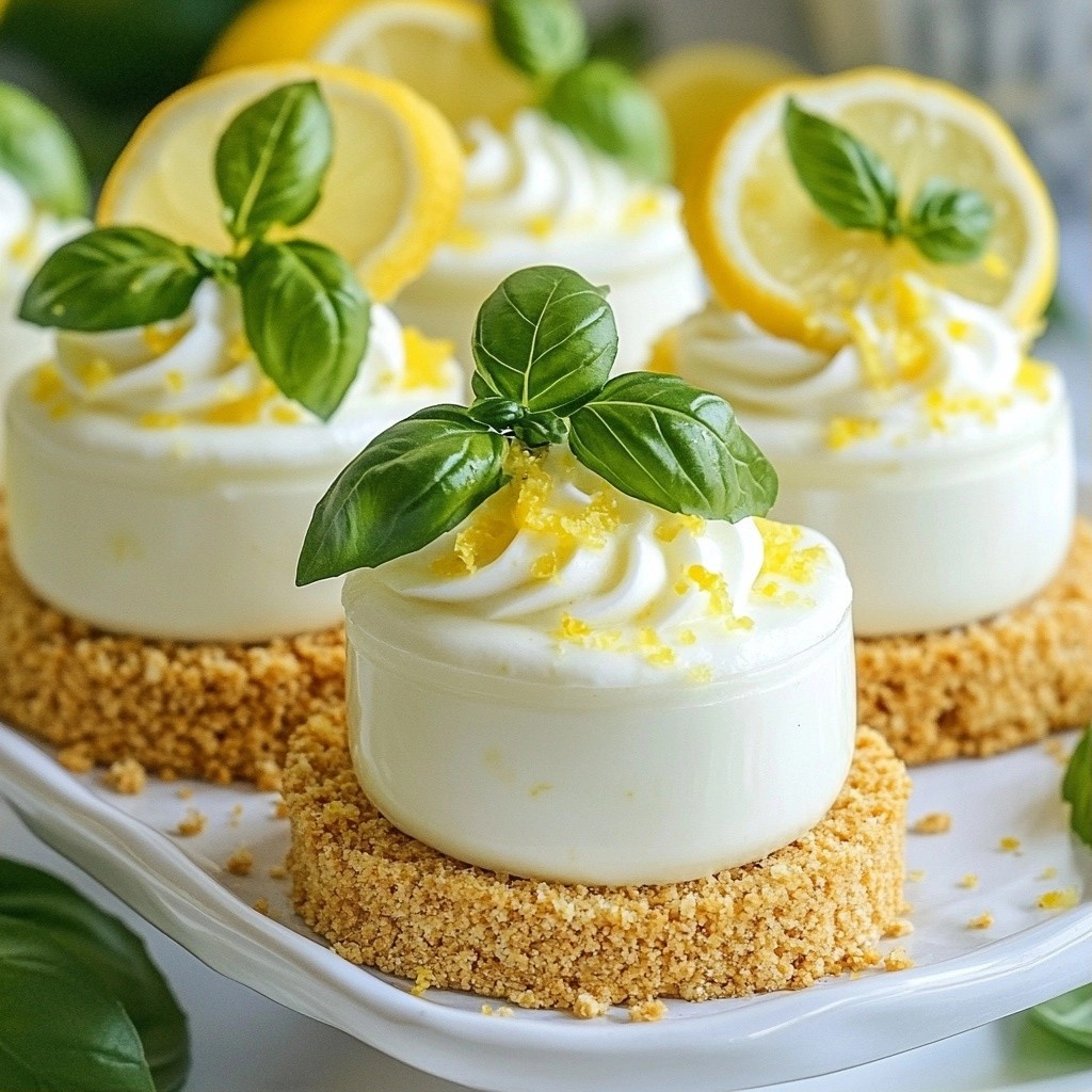 Refreshing No-Bake Lemon Basil Cups Delightful Treat