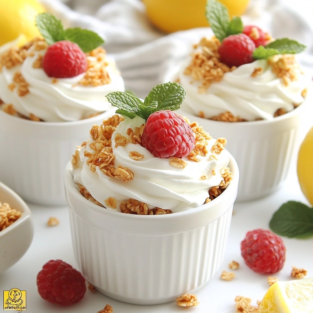Creamy No-Bake Raspberry Lemon Yogurt Cups Delight