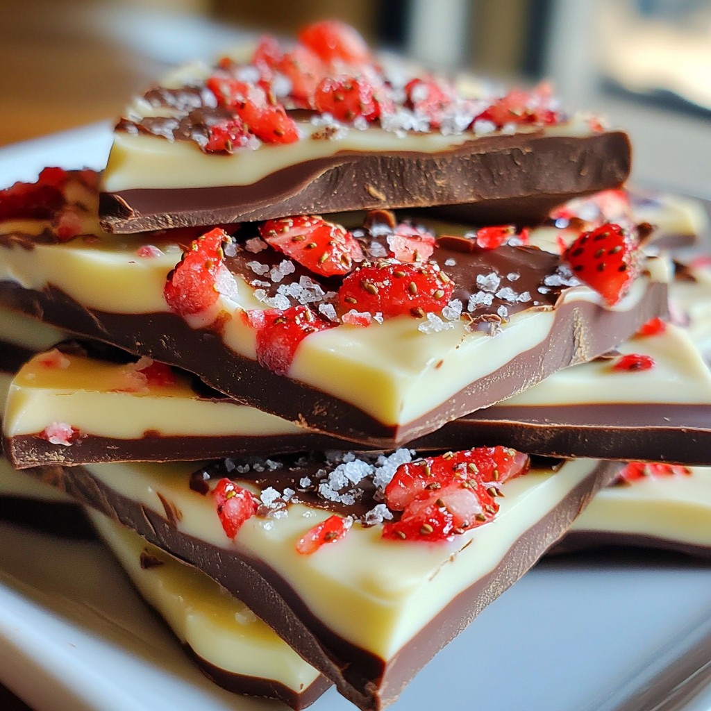 Chocolate Covered Strawberry Bark Simple Dessert Treat