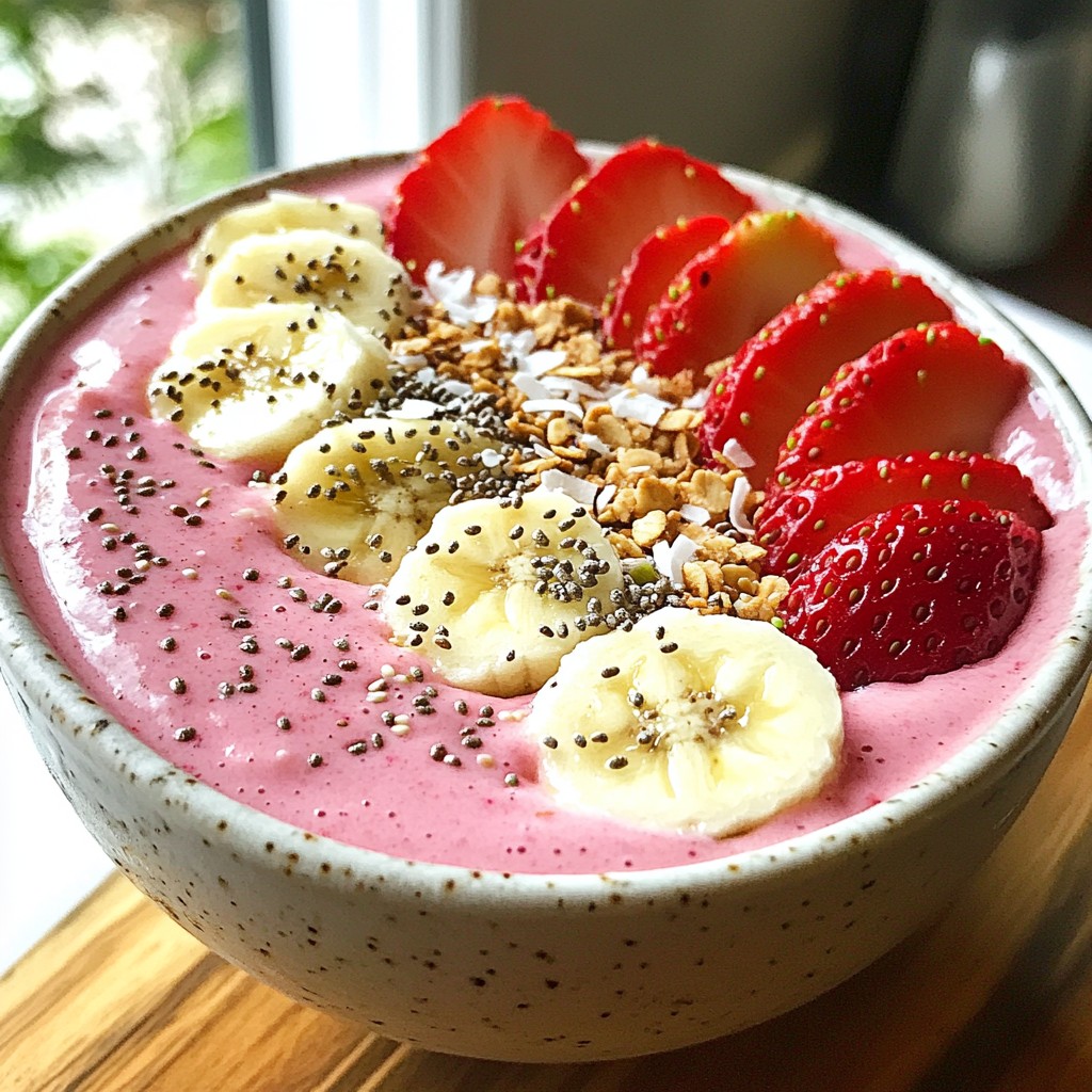 Strawberry Banana Smoothie Bowl Easy and Tasty Recipe