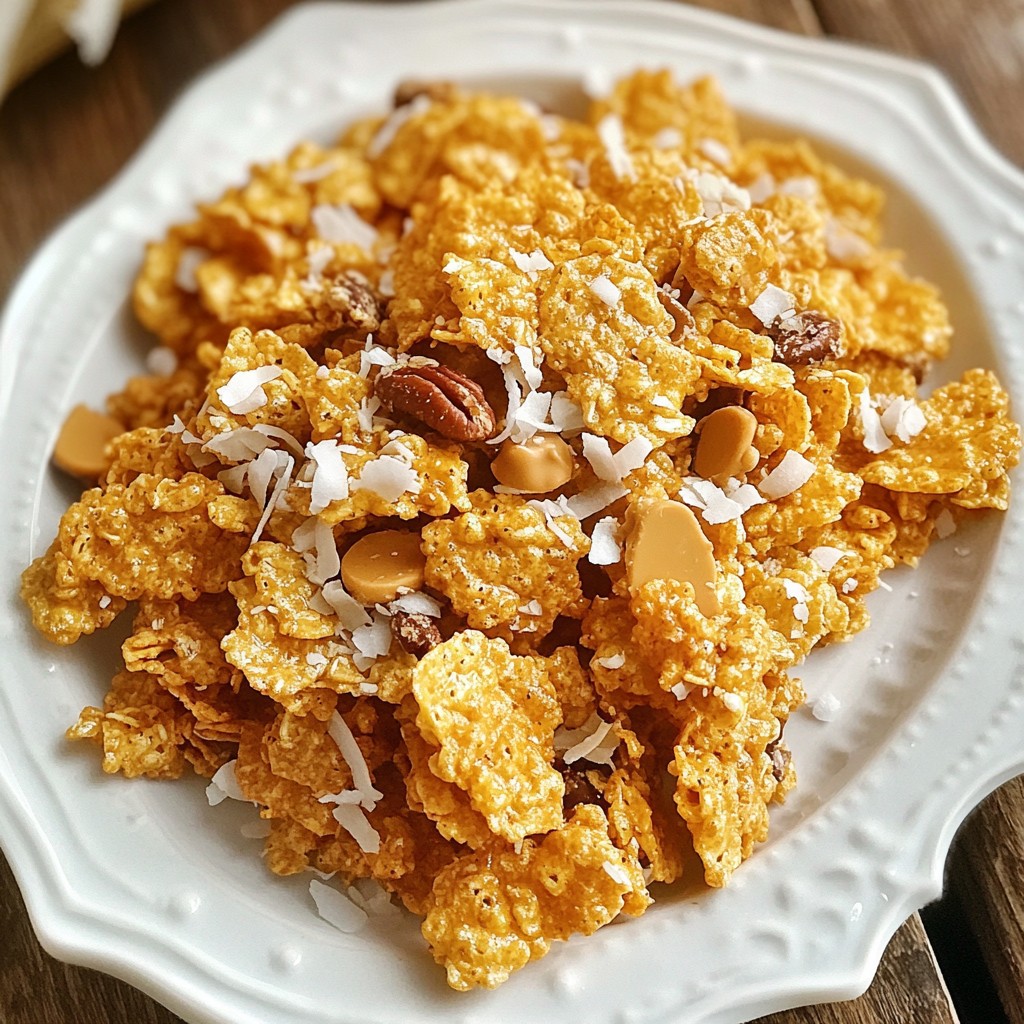 Crunchy No-Bake Butterscotch Cornflake Clusters Treat